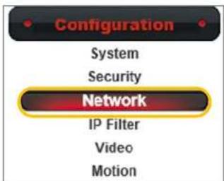 Configuration System Security Network IP Filter Video Motion