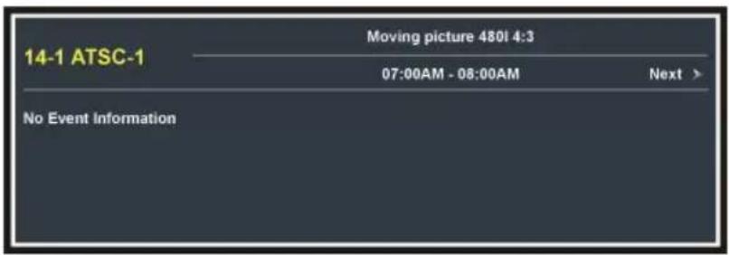 14-1 ATSC-1 Moving picture 4801 4:3 07:00AM - 08:00AM Next > No Event Information