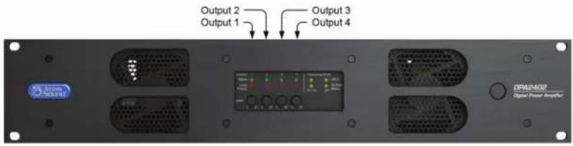 Output 2 Output 1 Output 3 Output 4 DPM2407 Digital Power Amplifier