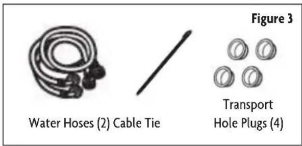 Water Hoses (2) Cable Tie Figure 3 Transport Hole Plugs (4)