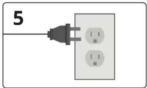 Simple diagram showing a plug inserted into an electrical outlet with two outlets (no text or symbols)