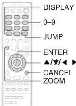 DISPLAY 0-9 JUMP ENTER ▲/▼/◄► CANCEL ZOOM