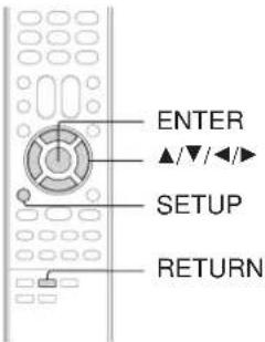 ENTER ▲/▼/◄► SETUP RETURN