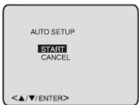 AUTO SETUP START CANCEL <▲/▼/ENTER>