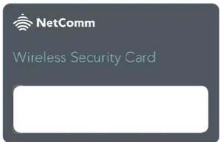 NetComm Wireless Security Card
