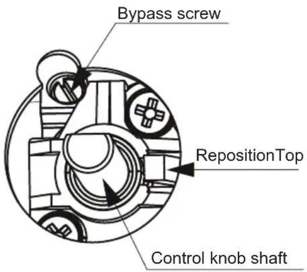 Bypass screw RepositionTop Control knob shaft