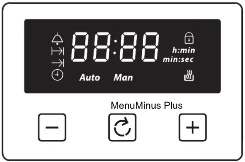 88:88 h:min min:sec Auto Man MenuMinus Plus -