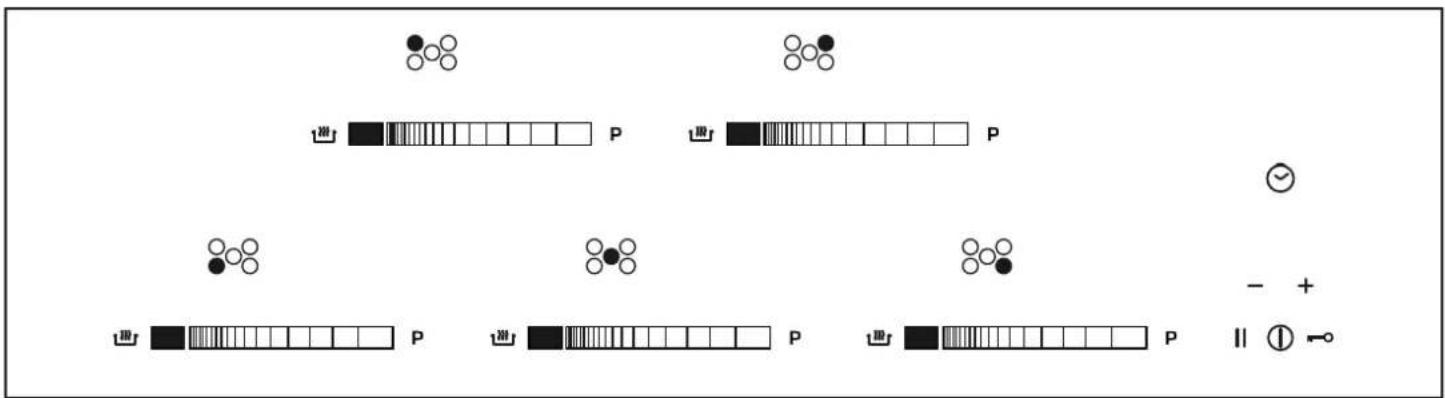 Diagram showing various types of molecular structures with symbols and labels, including black circles, white circles, and striped bars.