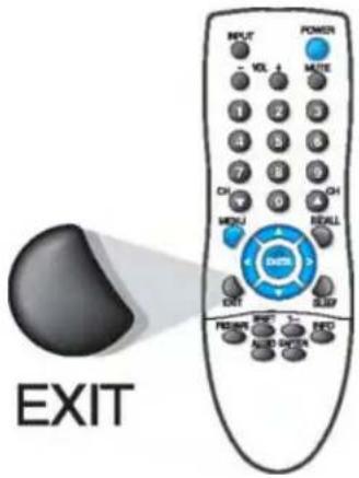 EXIT INPUT VOL MUTE 1 2 3 4 5 6 7 8 9 CH MOU CH REALL EXIT SUBF PRESPECTS END DOWN