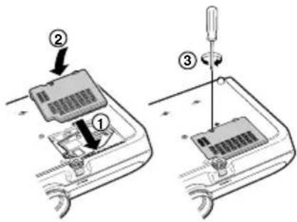 Diagram showing three steps of a device operation: loading, assembly, and disassembly with labeled components.