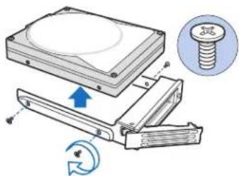 Diagram illustrating the internal structure and assembly of a hard disk drive, with labeled components and directional arrows.
