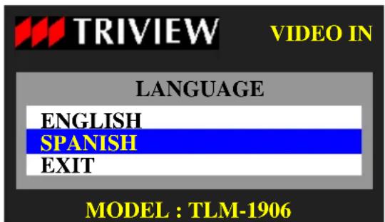 TRIVIEW VIDEO IN LANGUAGE ENGLISH SPANISH EXIT MODEL : TLM-1906