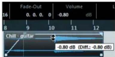 Fade-Out Volume 16 0.0.0 0 -0.80 dB 8 9 10 11 12 Chill - guitar -0.80 dB (Diff.: -0.80 dB)