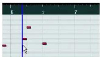 Cropped image showing a grid with numerical axes and scattered red rectangular markers, possibly indicating data points or events.