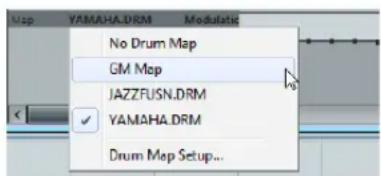 Map YAMAHA.DRM No Drum Map GM Map JAZZFUSN.DRM YAMAHA.DRM Drum Map Setup...