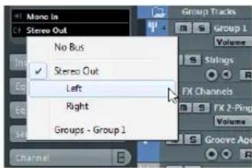 Mono in Stereo Out No Bus Stereo Out Left Right Groups - Group 1