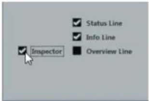 Inspector Status Line Info Line Overview Line