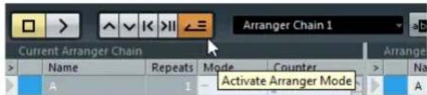 Arranger Chain 1 Current Arranger Chain Name Repeats Mode Counter A 1 Activate Arranger Mode