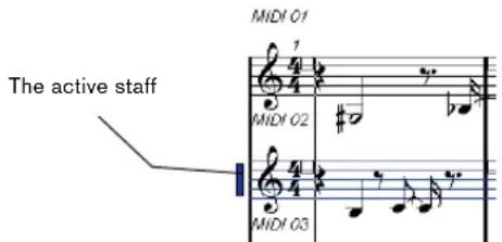 The active staff MIDI 01 1 MIDI 02 MIDI 03