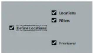 ✓ Locations ✓ Filters ✓ Define Locations ✓ Previewer