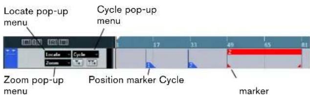 Locate pop-up menu Cycle pop-up menu Locate Cycle Zoom Zoom pop-up menu Position marker Cycle marker 17 33 49 65 81