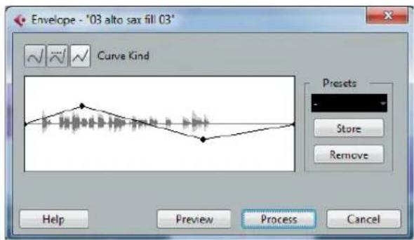 Envelope - '03 alto sax fill 03' Curve Kind Presets Store Remove Help Preview Process Cancel