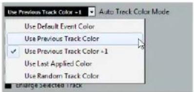 Use Previous Track Color + 1 Auto Track Color Mode Use Default Event Color Use Previous Track Color ✓ Use Previous Track Color + 1 Use Last Applied Color Use Random Track Color Enlarge Selected Track