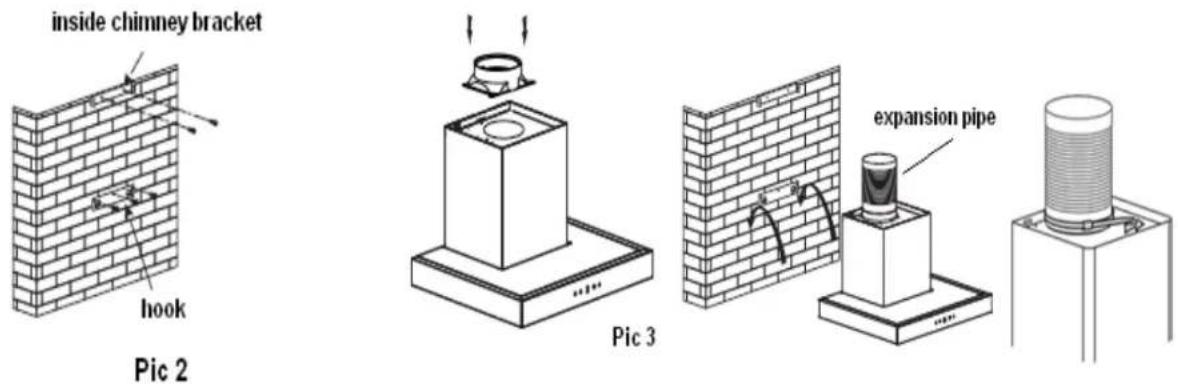 inside chimney bracket hook Pic 2 Pic 3 expansion pipe