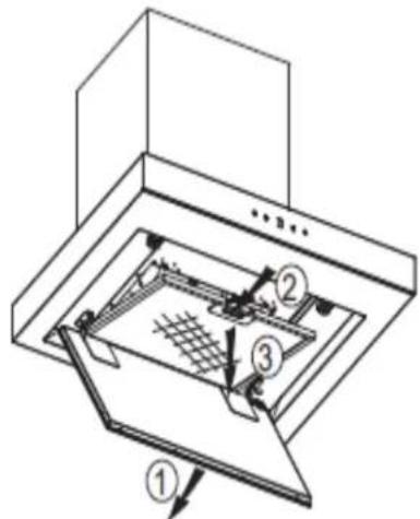 Technical diagram of a device with numbered components and directional arrows indicating assembly or operation
