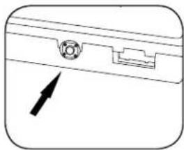 Simple line drawing of a device handle with a knob and connector (no text or symbols)