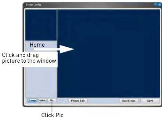 E-mail Config Home Click and drag picture to the window E-mail Device Pic Picture Edit Clear E-mail Save Click Pic