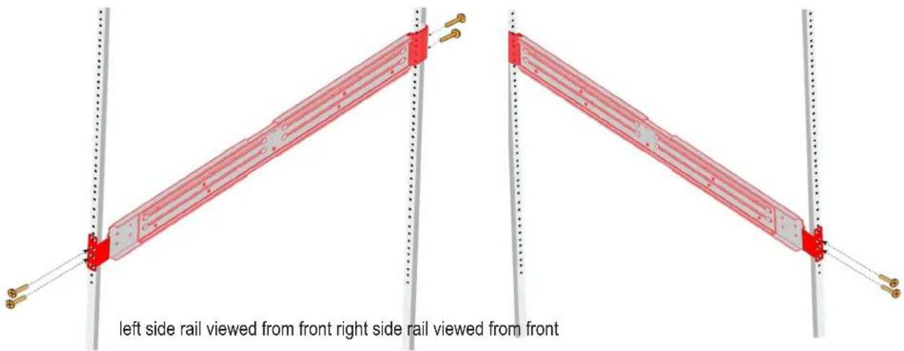 left side rail viewed from front right side rail viewed from front