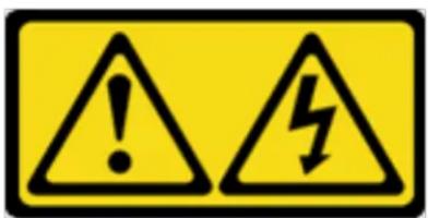 Yellow warning sign with black exclamation mark and lightning bolt symbol indicating electrical hazard or accident warning