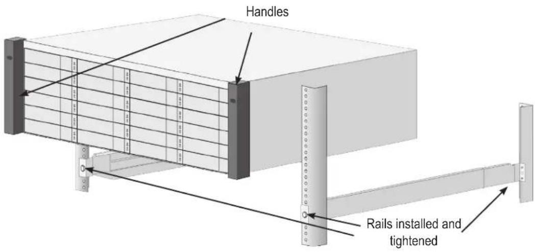 Handles Rails installed and tightened