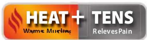 HEAT + TENS Warms Muscles Releves Pain