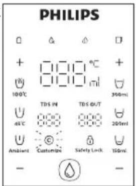 PHILIPS + 100℃ TDS IN Ambient Customize TDS OUT Safety Lock 300ml 200ml 150ml -