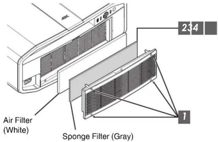 Air Filter (White) Sponge Filter (Gray) 234 1