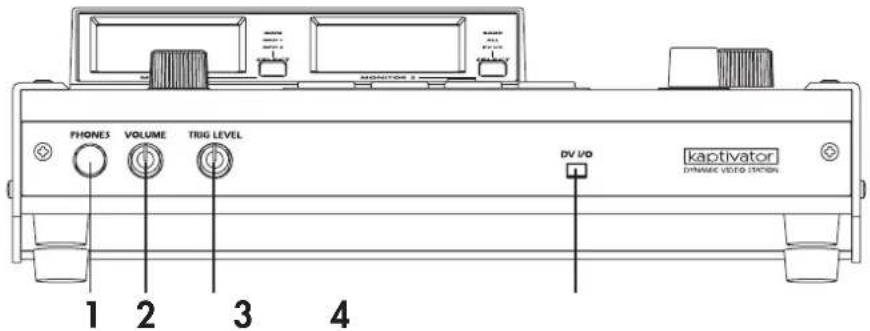 PHONES VOLUME TRIG LEVEL DV 10 1 2 3 4 kaptivator DYNAMIC VIDEO STATION