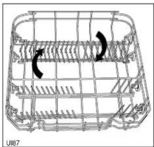 Technical line drawing of a wire mesh structure with two curved arrows indicating rotational motion (no text or symbols)
