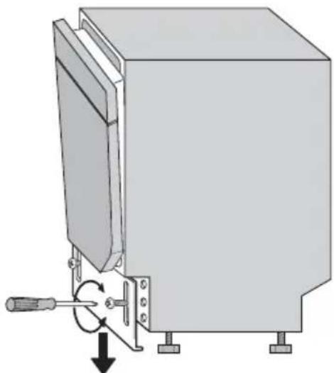 WESTINGHOUSE WDF901SA - Adjusting the height of the plinth - 1