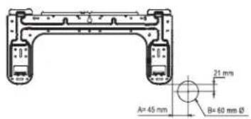 A=45 mm B=60 mm Ø 21 mm