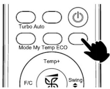 Turbo Auto Mode My Temp ECO Temp+ F/C Swing