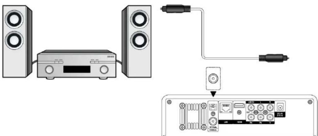 Diagram showing audio equipment connection with speaker, audio jack, and audio device labeled in Chinese