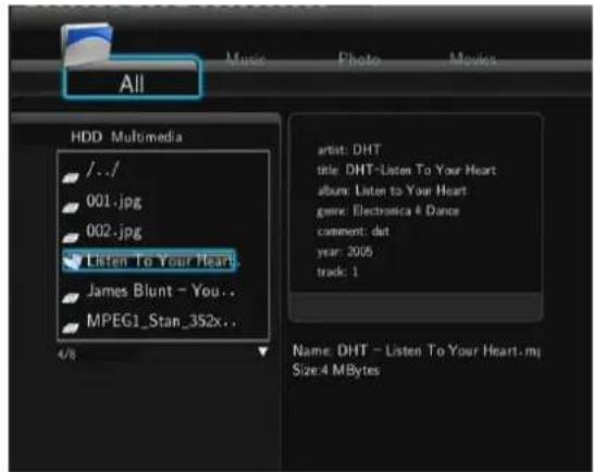 All HDD Multimedia /../ 001.jpg 002.jpg Listen To Your Heart. James Blunt - You.. MPEG1_Stan_352x.. 4/8 artist: DHT title: DHT-Listen To Your Heart album: Listen to Your Heart game: Electronic & Dance comment: dat year: 2005 track: 1 Name: DHT - Listen To Your Heart.mj Size:4 MBytes