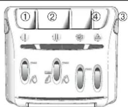 Diagram of a toaster front panel with labeled buttons for navigation and function buttons