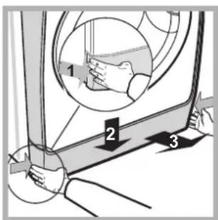 Diagram showing hand positioning of a vehicle window with numbered annotations indicating positions 1, 2, and 3.