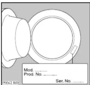 Mod. ...... Prod. No. ...... Ser. No. ...... P0042 BD