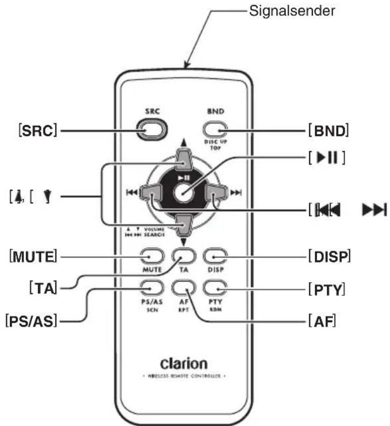 CLARION DXZ389RGUSB - Funktionen der Tasten der Fernbedienung - 1