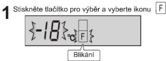1 Stiskněte tlačitko pro výběr a vyberte ikonu F {-18} F Blikání