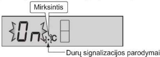 Mirksintis On C Duru signalizacijos parodymai